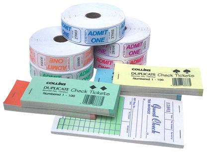 Admit One Tickets, Roll of 1000, Five Colors